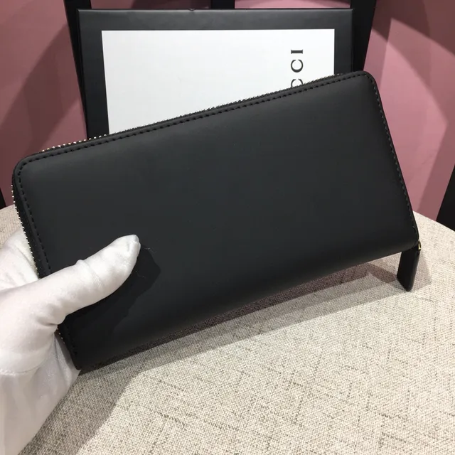 Gucci Black Pink Zip-Around Porte-Cartes Extérieur Double Bourse Longue 9