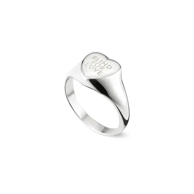Gucci Blind for Love Silver Gold Heart-Shaped Signet-Style Ring 7
