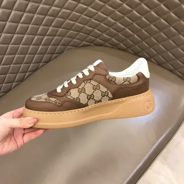 Gucci Brown Beige GG Monogram Canvas Leather Overlay Lifestyle Sneakers 4