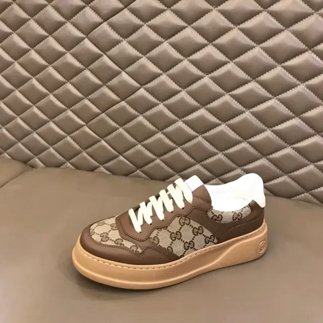 Gucci Brown Beige GG Monogram Canvas Leather Overlay Lifestyle Sneakers 5