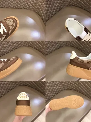 Gucci Brown Beige GG Monogram Canvas Leather Overlay Lifestyle Sneakers 7