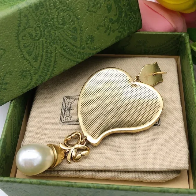 Gucci Dionysus-inspired Heart Gold Green Tiger Head Stud Earrings 4