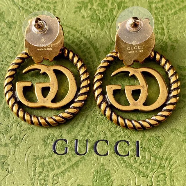 Gucci Dionysus Lion Head Twisted Rope Interlocking GG Earrings 7