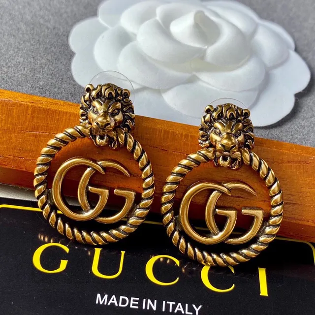 Gucci Dionysus Lion Head Twisted Rope Interlocking GG Earrings 5