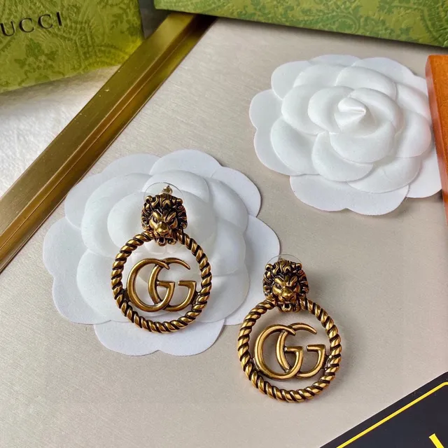 Gucci Dionysus Lion Head Twisted Rope Interlocking GG Earrings 6