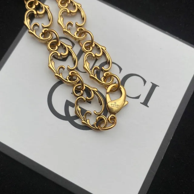 Gucci Double G Crystal Multicolor Pendant Necklace 3