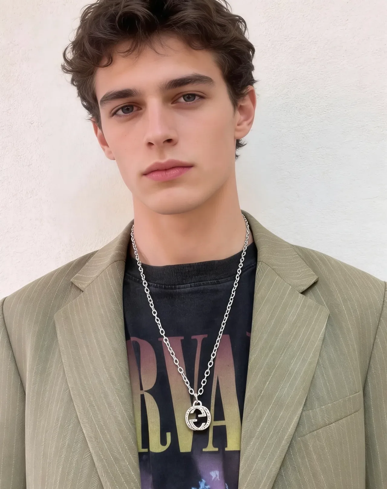 Gucci Double G Pendant Necklace Silver-Tone Interlocking Chain Necklace 4