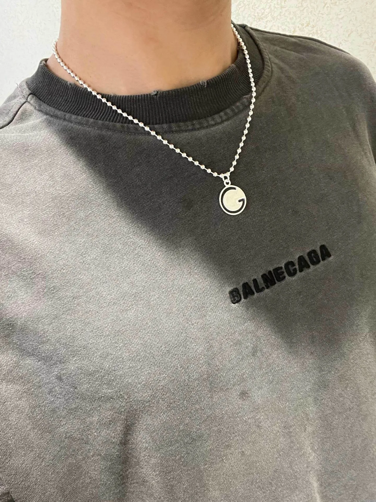 Gucci Double G Silver Ball-Chain Toggle Clasp Necklace 3
