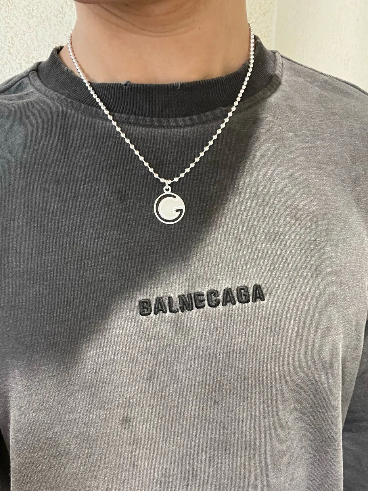 Gucci Double G Silver Ball-Chain Toggle Clasp Necklace 8