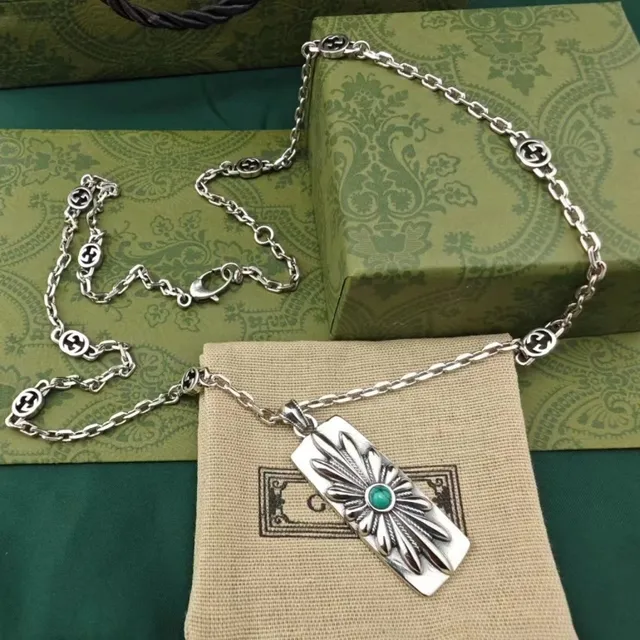 Gucci Floral Sunburst Turquoise Pendant Necklace 6