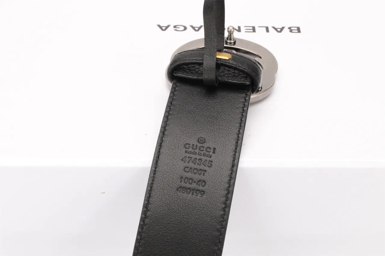 Gucci GG Marmont Black Pebbled Leather Belt 4
