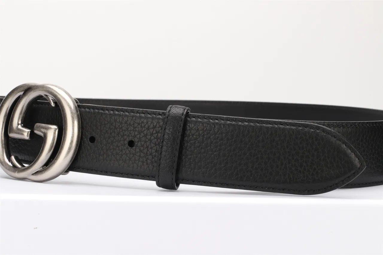 Gucci GG Marmont Black Pebbled Leather Belt 6