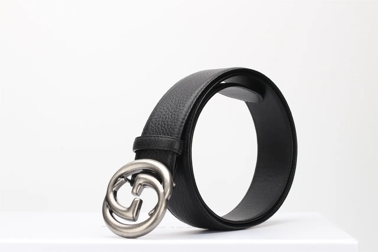Gucci GG Marmont Black Pebbled Leather Belt 10