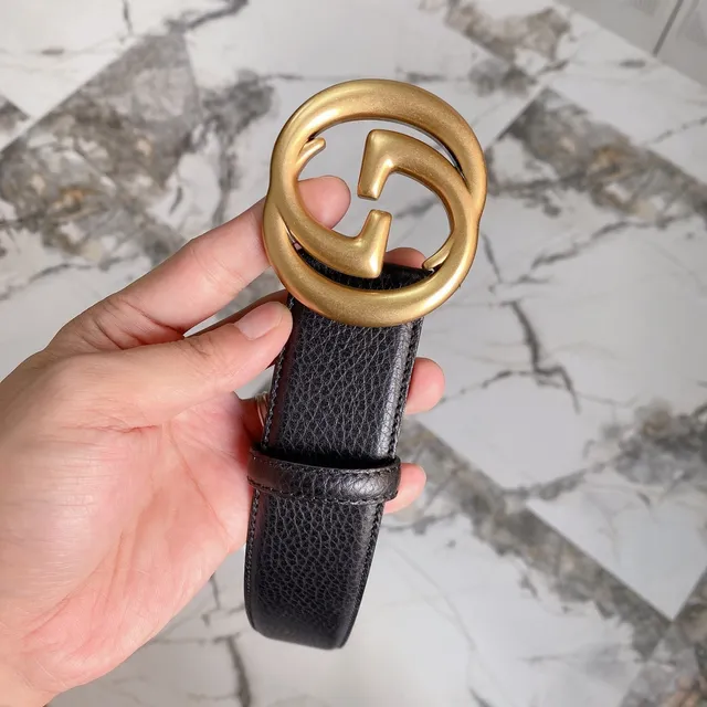 Gucci GG Marmont Black Pebbled Leather Belt 3