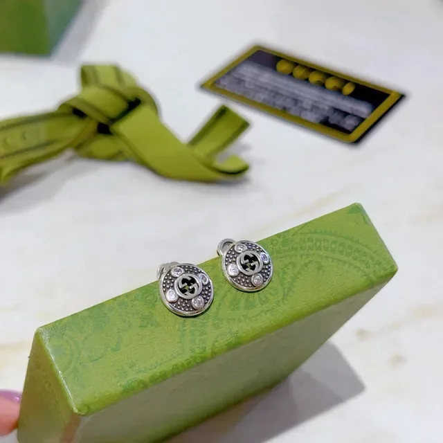 Gucci GG Marmont Crystal-Embellished Silver-Tone Stud Earrings 6