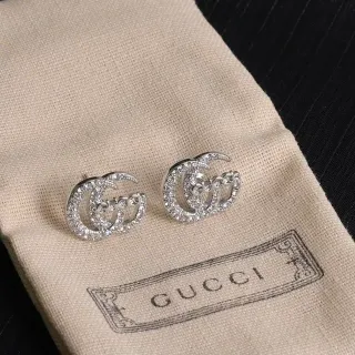 Gucci GG Marmont Crystal Pavé Double G Stud Earrings