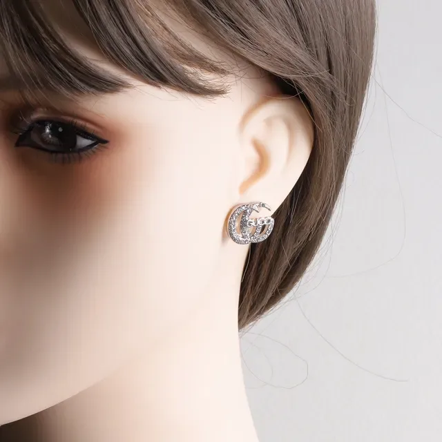 Gucci GG Marmont Crystal Pavé Double G Stud Earrings 2