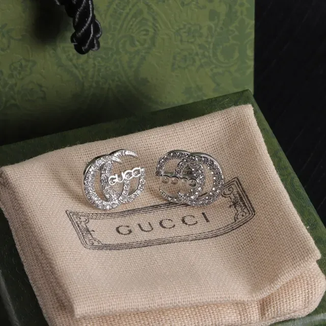 Gucci GG Marmont Crystal Pavé Double G Stud Earrings 3