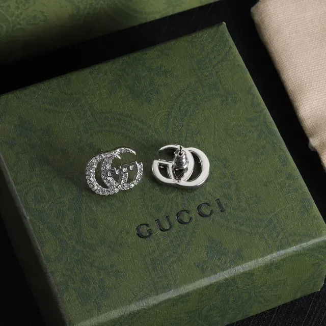 Gucci GG Marmont Crystal Pavé Double G Stud Earrings 6