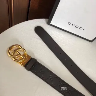 Gucci GG Marmont Embossed Monogram Leather Belt