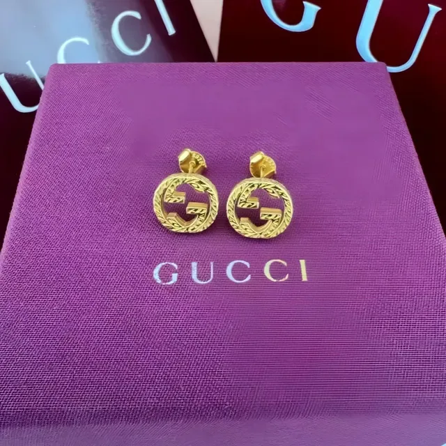 Gucci GG Marmont Interlocking G Rope-Edge Stud Earrings 3