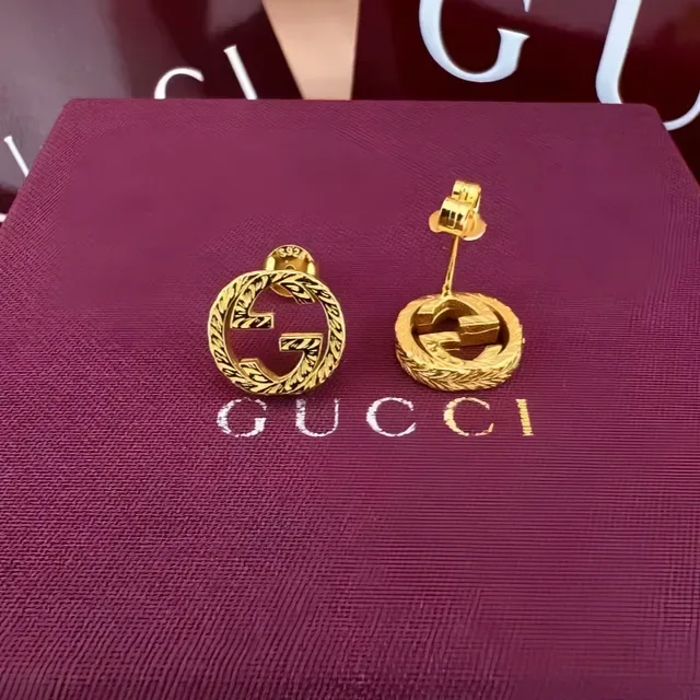Gucci GG Marmont Interlocking G Rope-Edge Stud Earrings 4