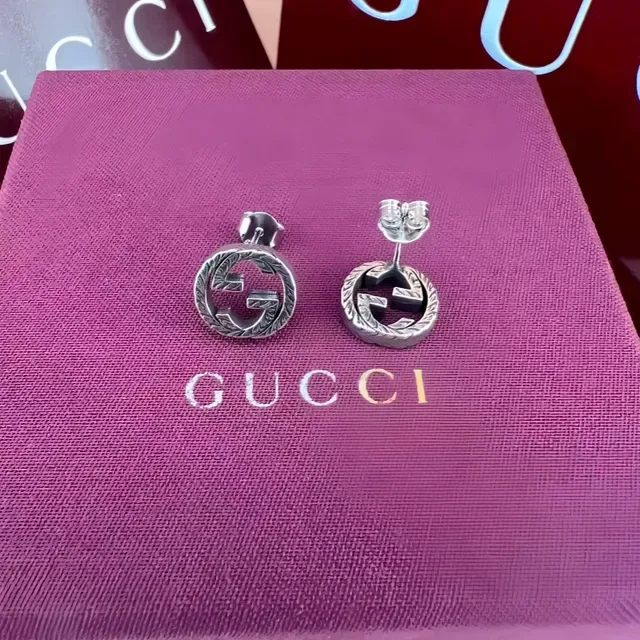 Gucci GG Marmont Interlocking G Rope-Edge Stud Earrings 6