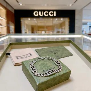 Gucci GG Marmont Interlocking G Pulsera de cadena plateada