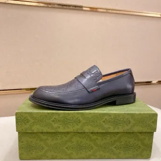 गुcci GG मार्मोंट नेवी ब्लू मोनोग्राम चमड़ा लोफर