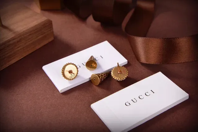 Gucci GG Marmont Pavé Crystal Interlocking G Stud Earrings 6