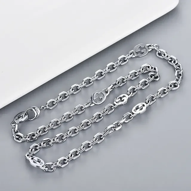 Gucci GG Marmont Silver-Toned Double G Logo Chain Necklace 8
