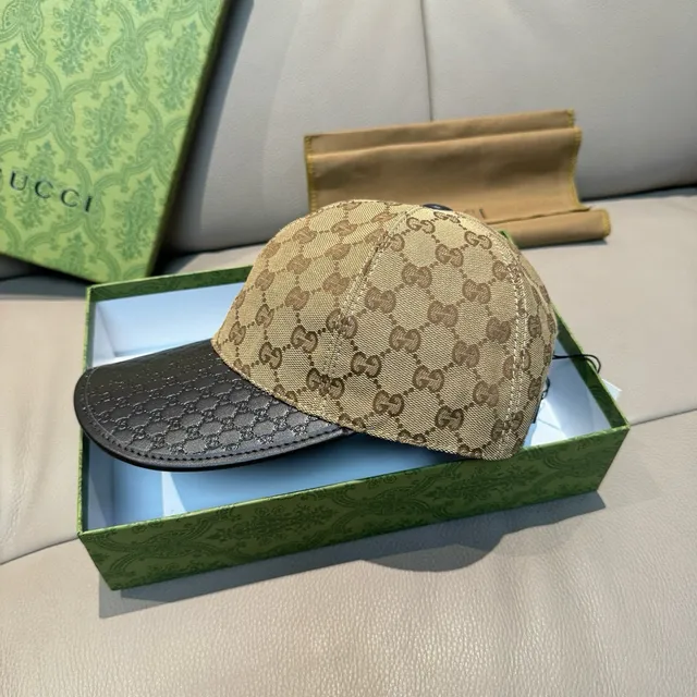 Gucci GG Monogram Canvas and Leather Baseball Cap 8