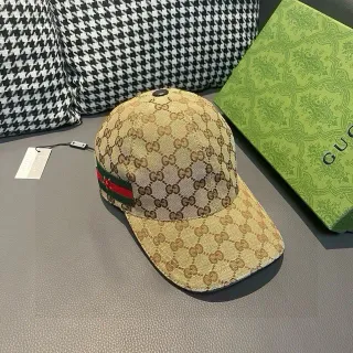 Gucci GG Monogram Canvas Web Stripe Baseball Cap