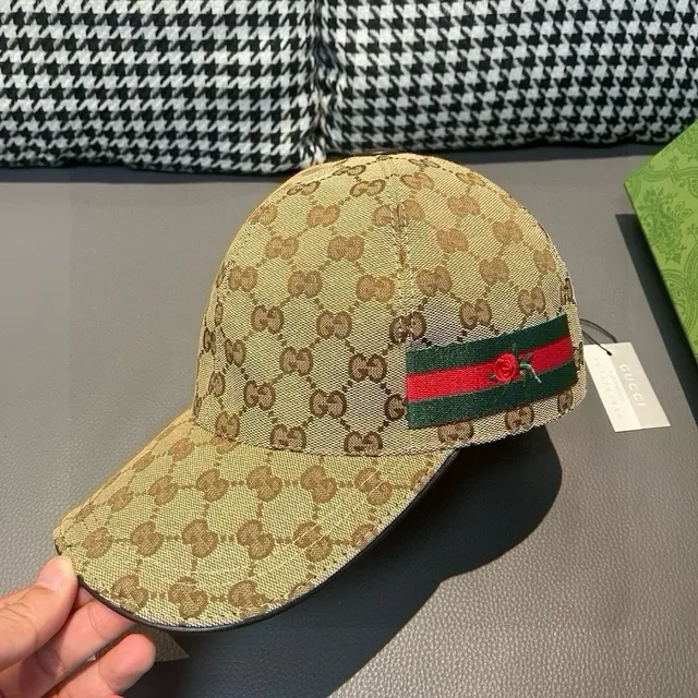 Gucci GG Monogram Canvas Web Stripe Baseball Cap 7