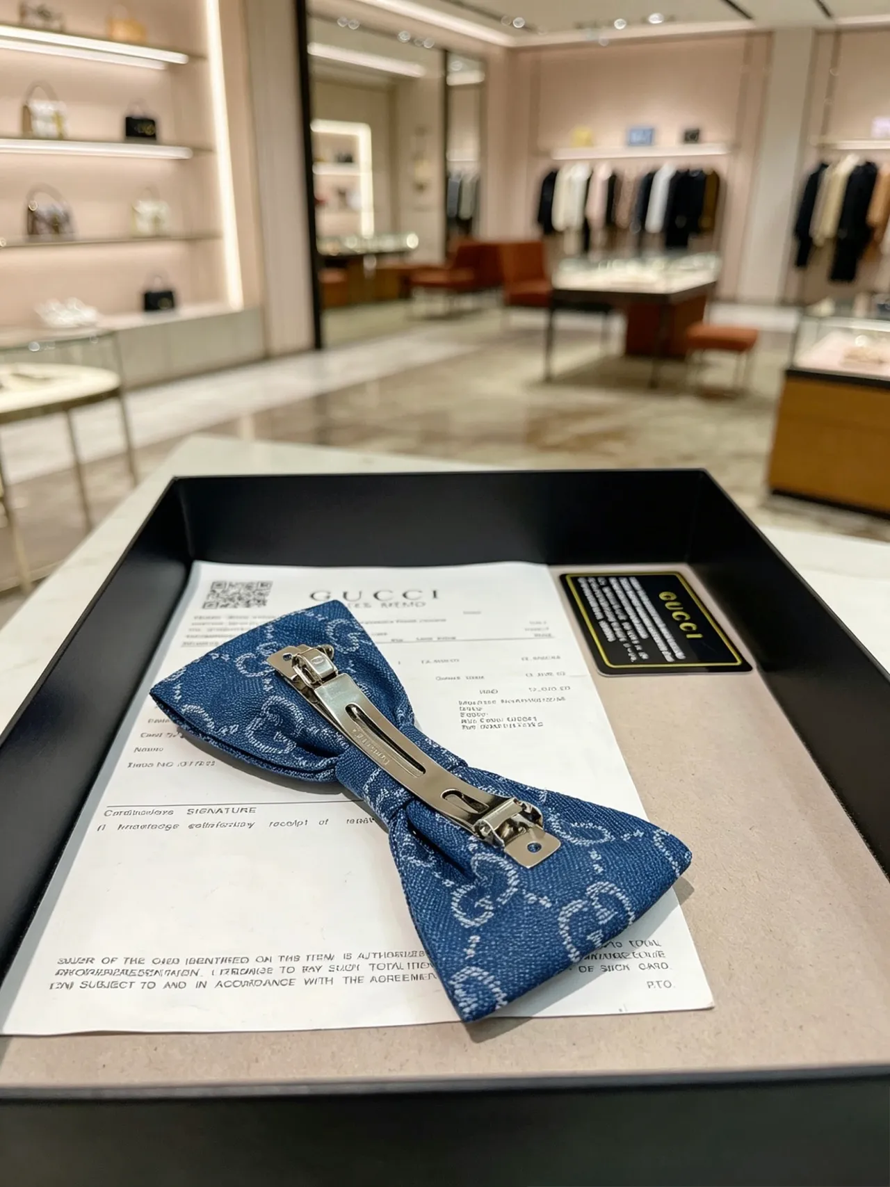Gucci GG Monogram Denim Bow Tie 3