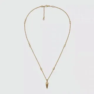 Gucci سلسلة ذهبية Interlocking G Logo قلادة