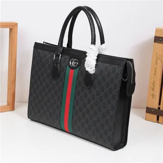 Gucci Gray Green Structured GG Monogram Canvas Web Stripe Center Tote Bag 6