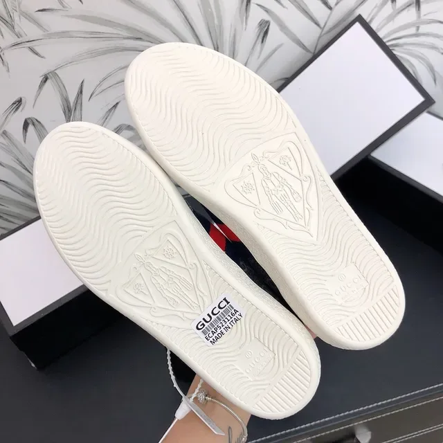 Gucci Gray Red GG Monogram Canvas Web Stripe Detail Lifestyle Sneakers 5