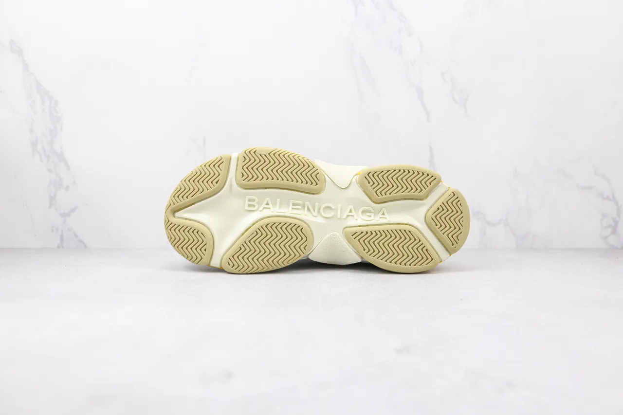 Gucci Gray Yellow Layered Sole Mixed-Material Upper Chunky Sneakers 8