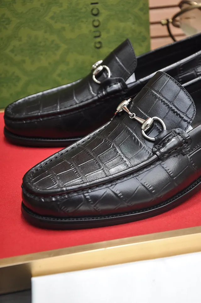 Gucci Horsebit 1955 Black Crocodile-Embossed Leather Loafers 2