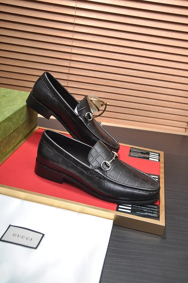 Gucci Horsebit 1955 Black Crocodile-Embossed Leather Loafers 4