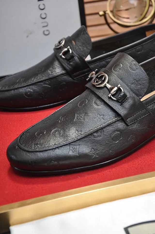 Gucci Horsebit 1955 Noir embossé GG mocassins 3