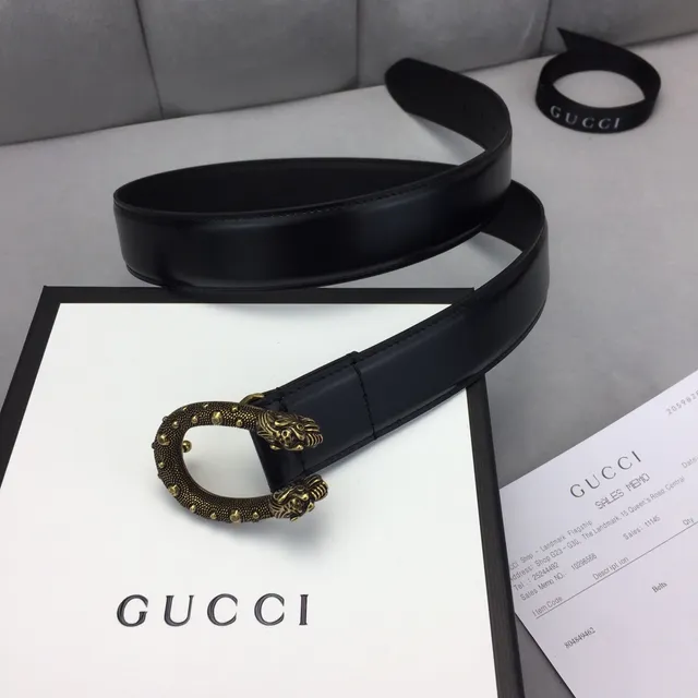 Gucci Horsebit 1955 Black Gold Smooth Antique Buckle Leather Belt 2