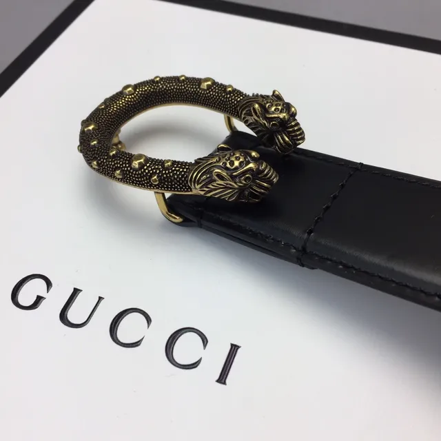 Gucci Horsebit 1955 Black Gold Smooth Antique Buckle Leather Belt 3