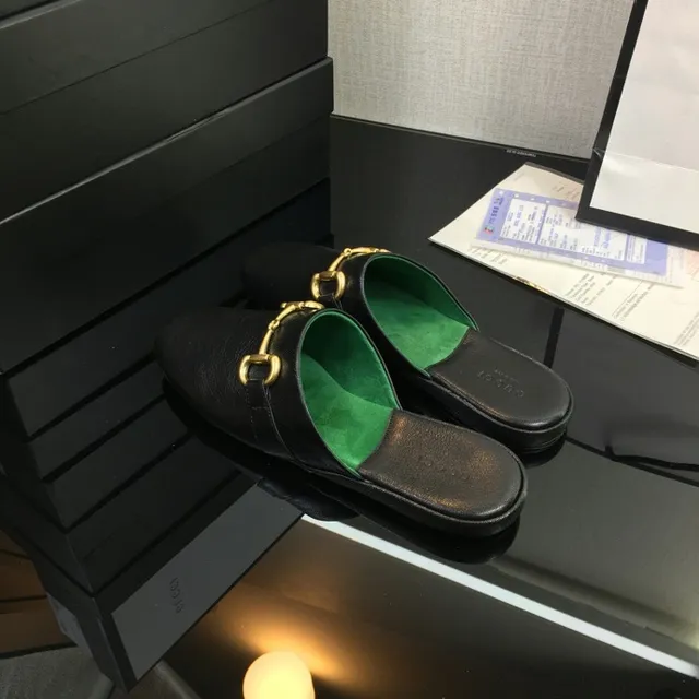 Gucci Horsebit 1955 Black Green Leather Buckle Casual Shoes 3