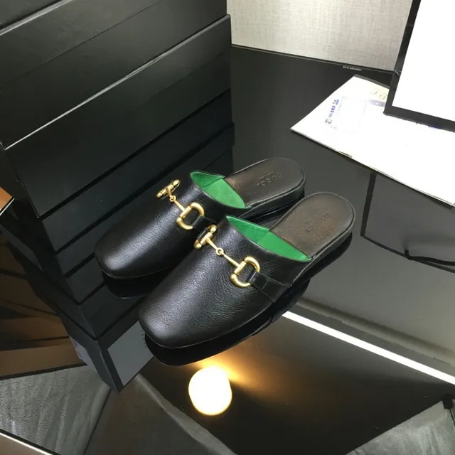 Gucci Horsebit 1955 Black Green Leather Buckle Casual Shoes 6
