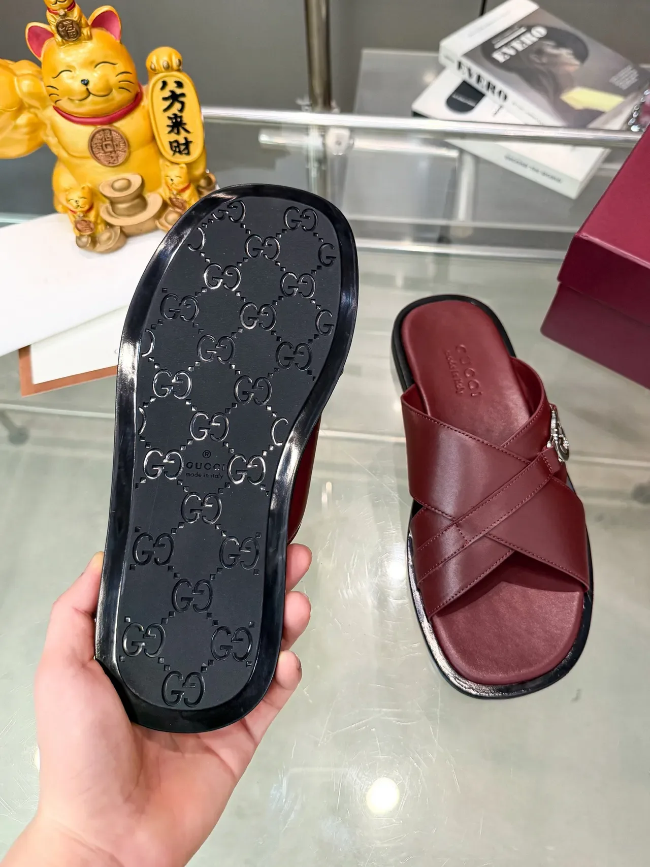 Sandales Gucci Horsebit 1955 Noir Multicolore Sangle Croisée Boucle G Interlocking en Métal 2