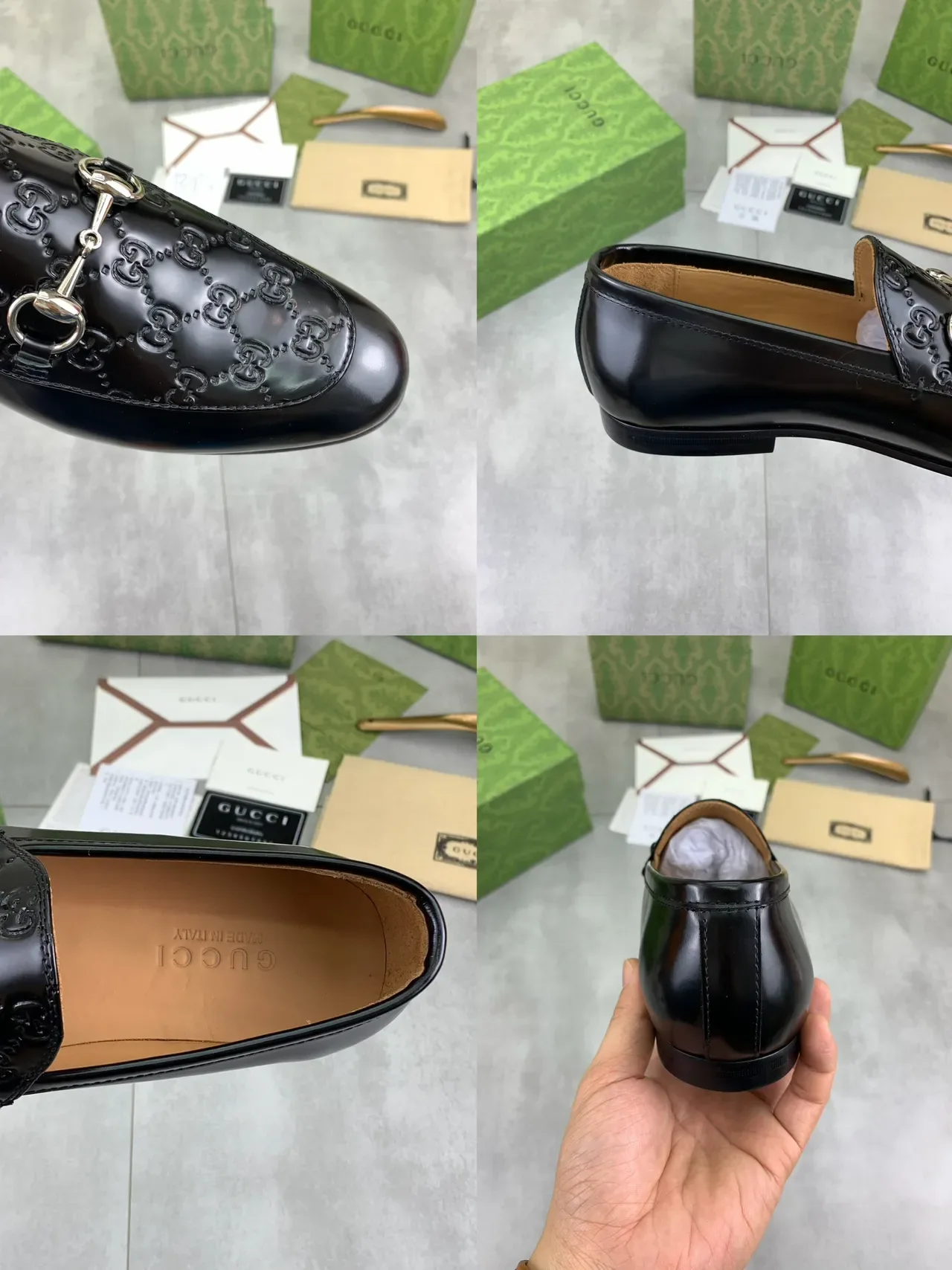Gucci Horsebit 1955 Black Patent Leather GG Monogram Loafer 2