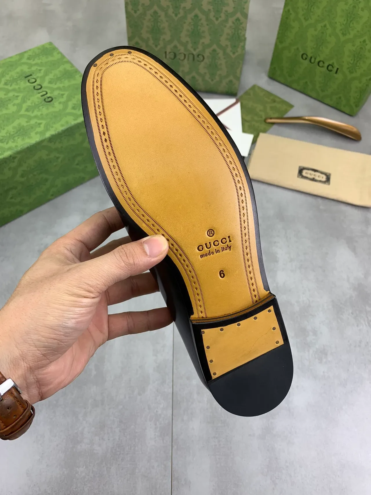 Gucci Horsebit 1955 Black Patent Leather GG Monogram Loafer 3