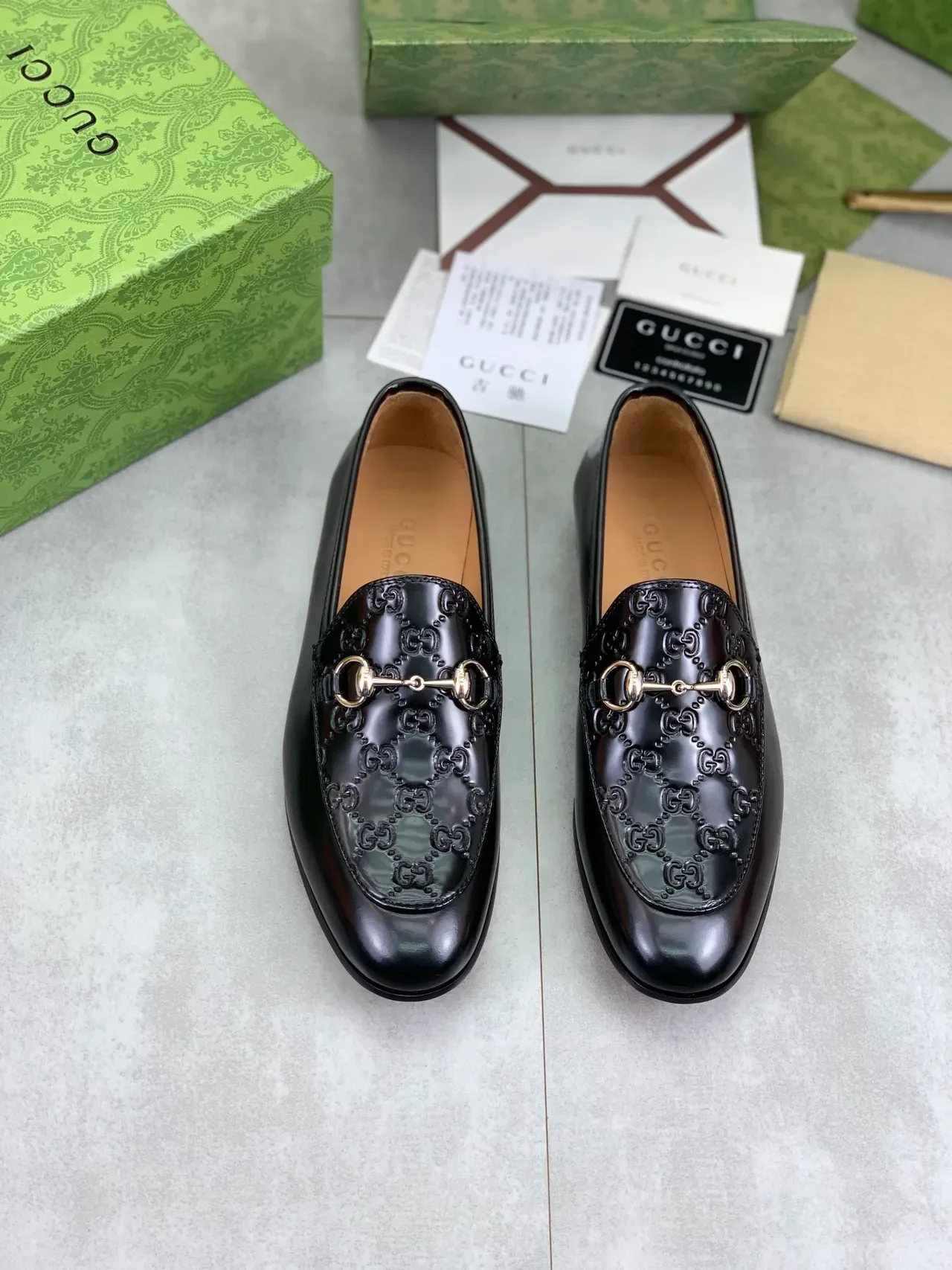 Gucci Horsebit 1955 Black Patent Leather GG Monogram Loafer 5